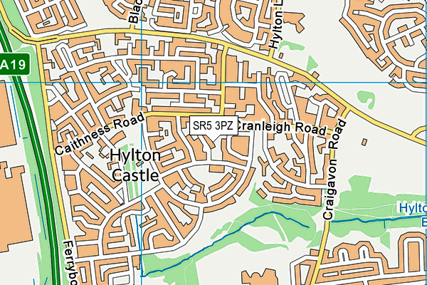 SR5 3PZ map - OS VectorMap District (Ordnance Survey)