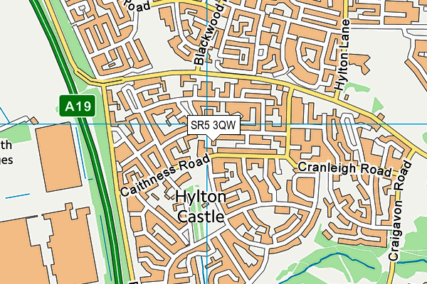 SR5 3QW map - OS VectorMap District (Ordnance Survey)