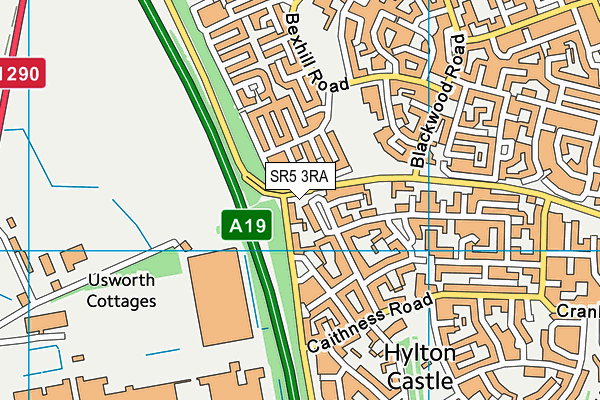 SR5 3RA map - OS VectorMap District (Ordnance Survey)