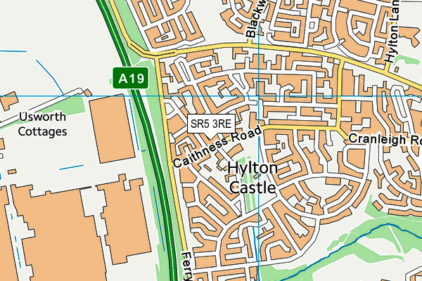 Hylton Castle Primary School map (SR5 3RE) - OS VectorMap District (Ordnance Survey)