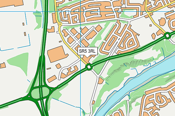 SR5 3RL map - OS VectorMap District (Ordnance Survey)