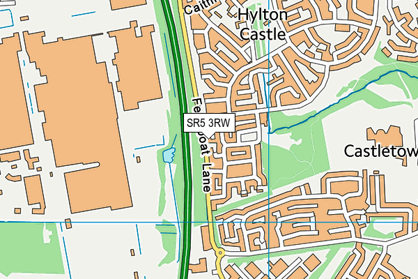 SR5 3RW map - OS VectorMap District (Ordnance Survey)