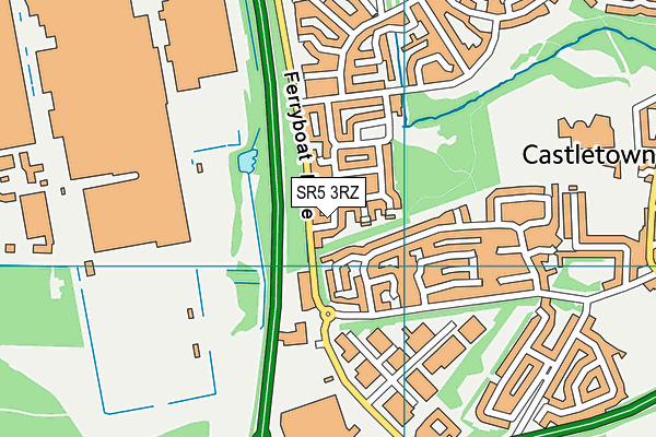 SR5 3RZ map - OS VectorMap District (Ordnance Survey)