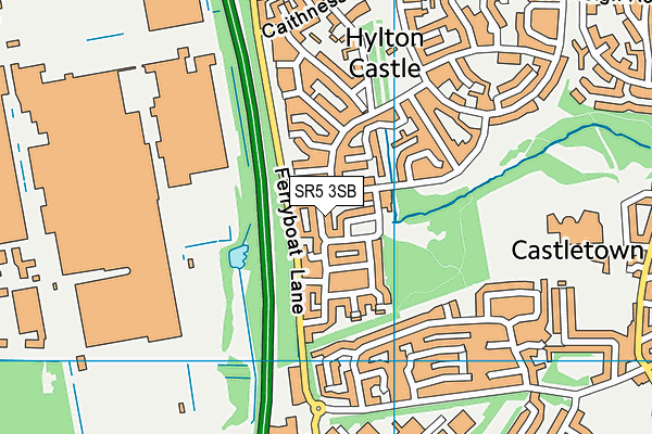 SR5 3SB map - OS VectorMap District (Ordnance Survey)