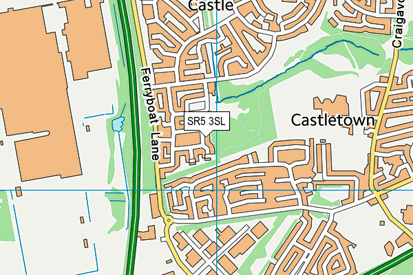 SR5 3SL map - OS VectorMap District (Ordnance Survey)