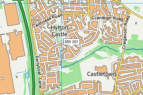 SR5 3SY map - OS VectorMap District (Ordnance Survey)