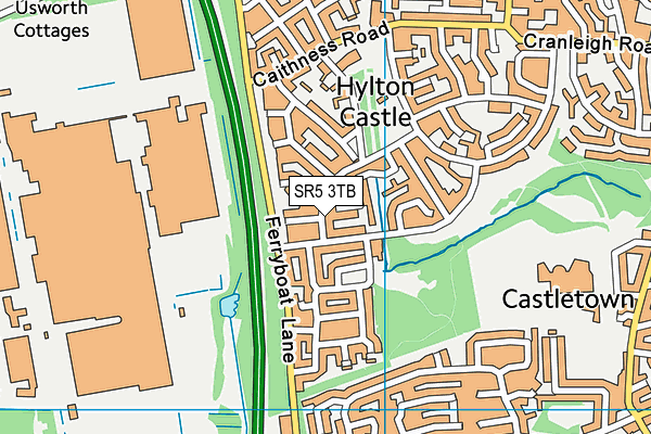 SR5 3TB map - OS VectorMap District (Ordnance Survey)