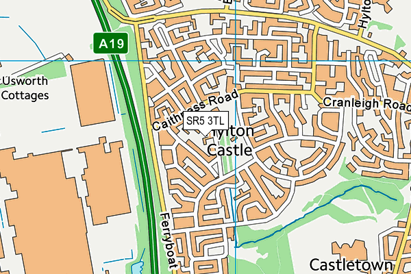 SR5 3TL map - OS VectorMap District (Ordnance Survey)