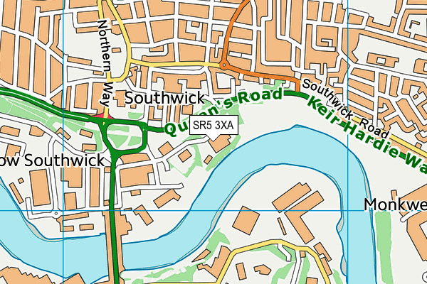Xercise4less (Sunderland) (Closed) map (SR5 3XA) - OS VectorMap District (Ordnance Survey)