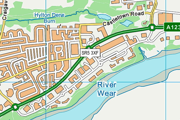 SR5 3XF map - OS VectorMap District (Ordnance Survey)