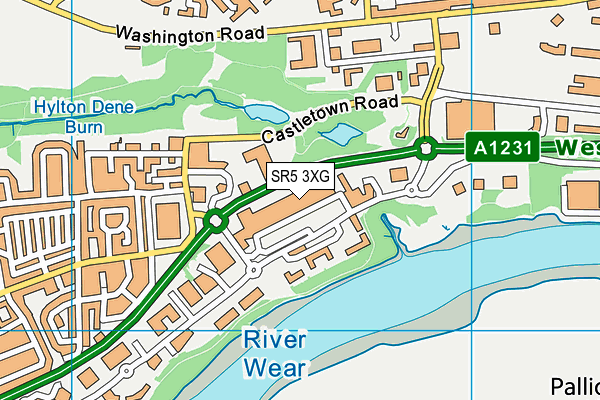 SR5 3XG map - OS VectorMap District (Ordnance Survey)