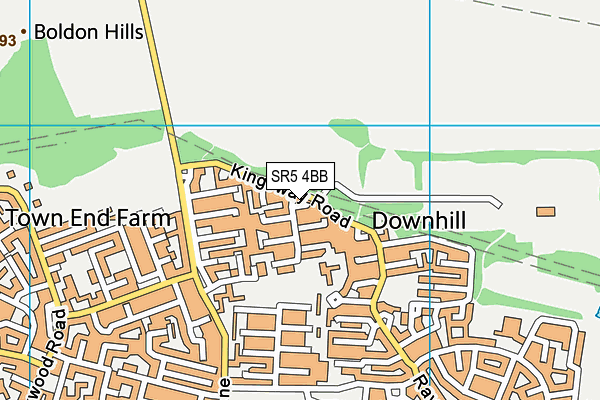 Sunderland Downhill Hub map (SR5 4BB) - OS VectorMap District (Ordnance Survey)