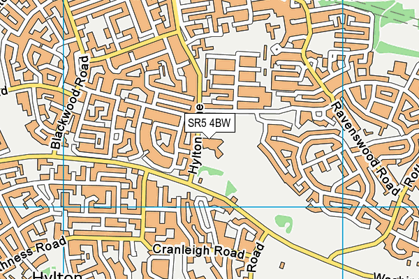 Bunny Hill Wellness Centre (Closed) map (SR5 4BW) - OS VectorMap District (Ordnance Survey)