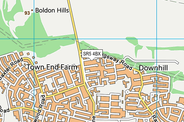 SR5 4BX map - OS VectorMap District (Ordnance Survey)