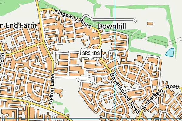 SR5 4DS map - OS VectorMap District (Ordnance Survey)