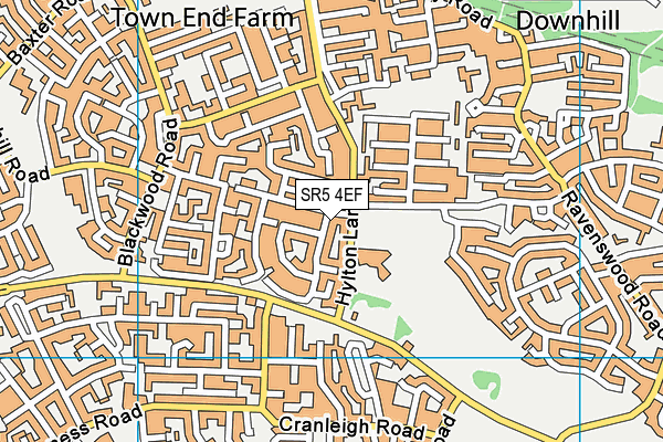 SR5 4EF map - OS VectorMap District (Ordnance Survey)