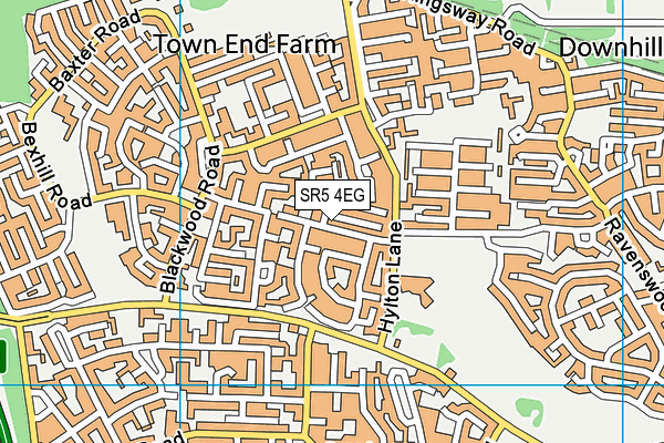 SR5 4EG map - OS VectorMap District (Ordnance Survey)
