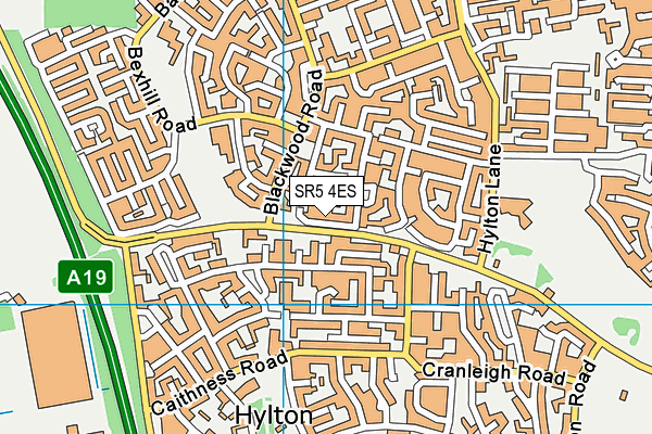 SR5 4ES map - OS VectorMap District (Ordnance Survey)