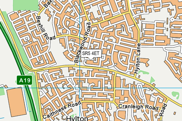 SR5 4ET map - OS VectorMap District (Ordnance Survey)