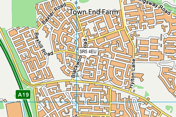 SR5 4EU map - OS VectorMap District (Ordnance Survey)