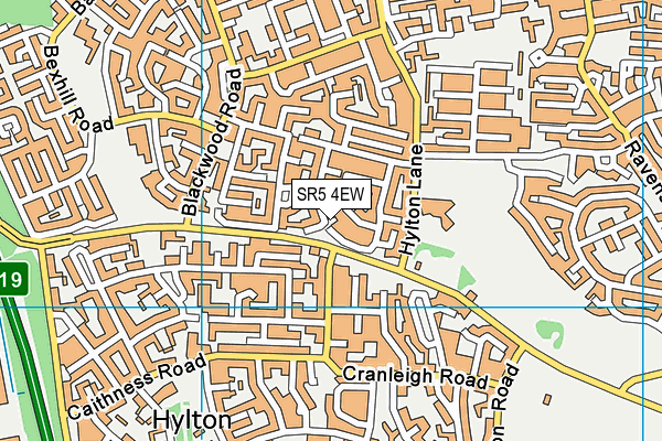 SR5 4EW map - OS VectorMap District (Ordnance Survey)
