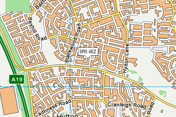 SR5 4EZ map - OS VectorMap District (Ordnance Survey)