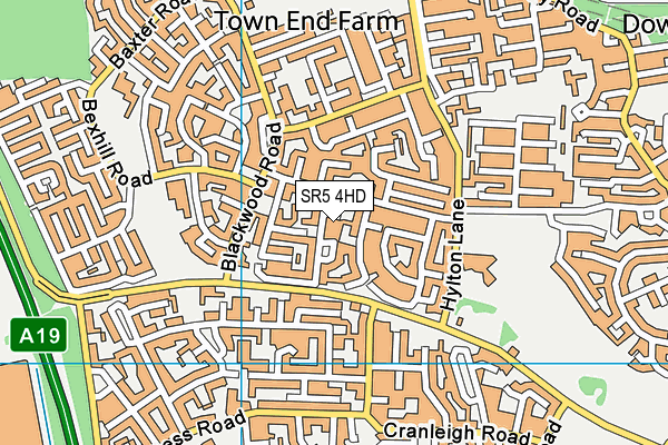 SR5 4HD map - OS VectorMap District (Ordnance Survey)