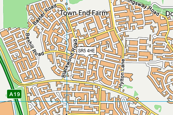 SR5 4HE map - OS VectorMap District (Ordnance Survey)