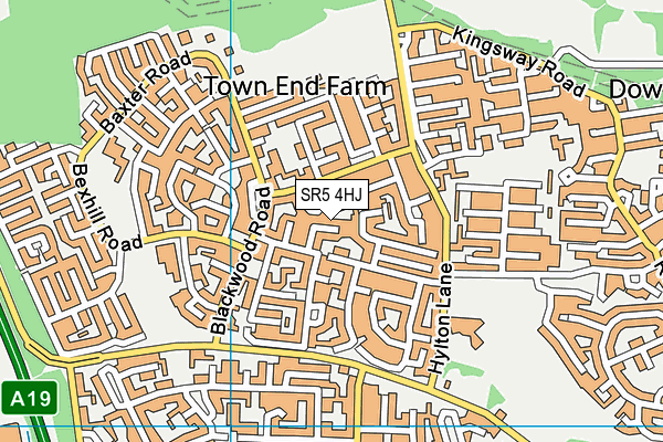 SR5 4HJ map - OS VectorMap District (Ordnance Survey)