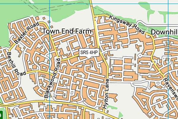SR5 4HP map - OS VectorMap District (Ordnance Survey)