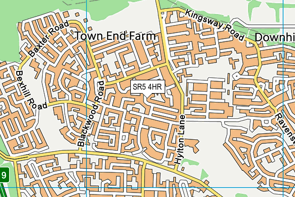 SR5 4HR map - OS VectorMap District (Ordnance Survey)