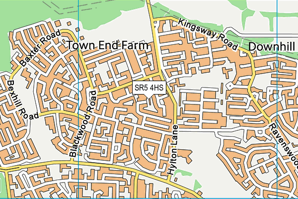 SR5 4HS map - OS VectorMap District (Ordnance Survey)