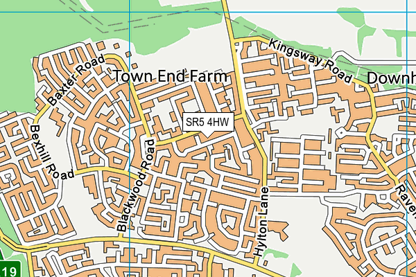 SR5 4HW map - OS VectorMap District (Ordnance Survey)