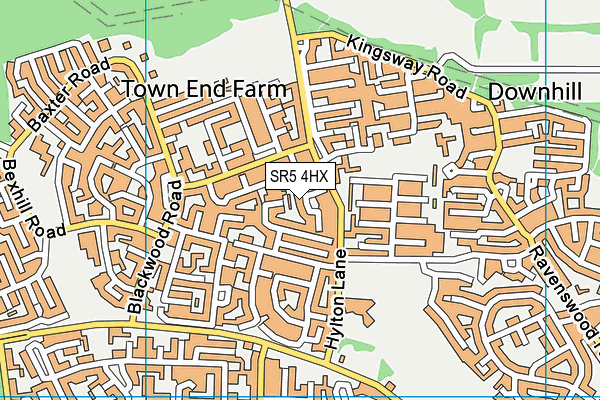 SR5 4HX map - OS VectorMap District (Ordnance Survey)
