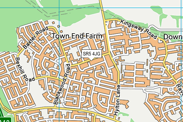 SR5 4JG map - OS VectorMap District (Ordnance Survey)