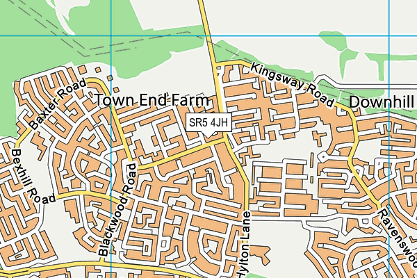SR5 4JH map - OS VectorMap District (Ordnance Survey)