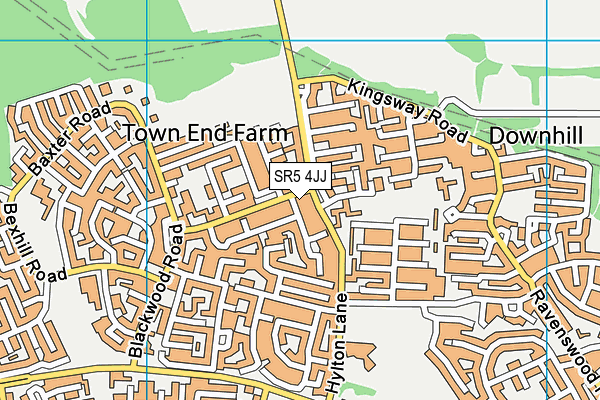 SR5 4JJ map - OS VectorMap District (Ordnance Survey)