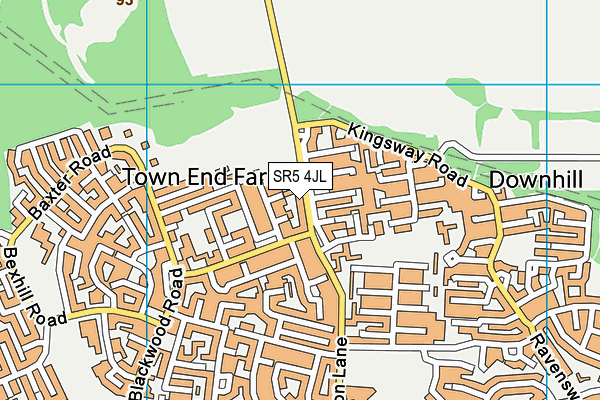 SR5 4JL map - OS VectorMap District (Ordnance Survey)