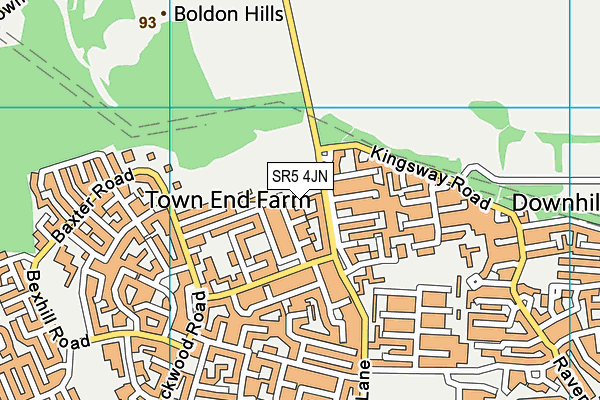 SR5 4JN map - OS VectorMap District (Ordnance Survey)