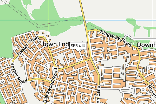 SR5 4JU map - OS VectorMap District (Ordnance Survey)
