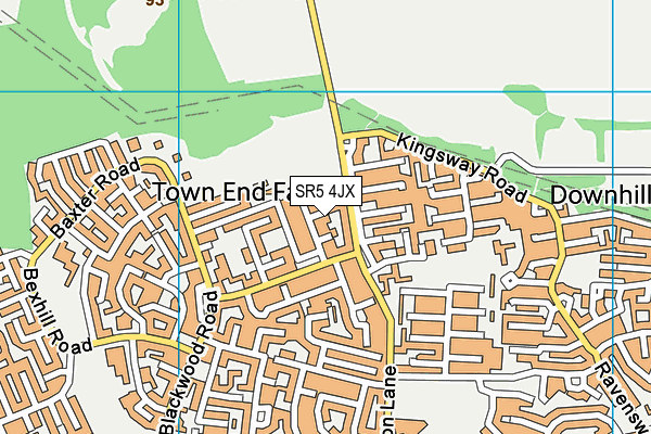 SR5 4JX map - OS VectorMap District (Ordnance Survey)