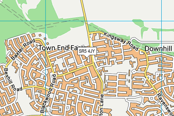 SR5 4JY map - OS VectorMap District (Ordnance Survey)