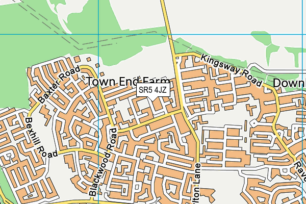 SR5 4JZ map - OS VectorMap District (Ordnance Survey)