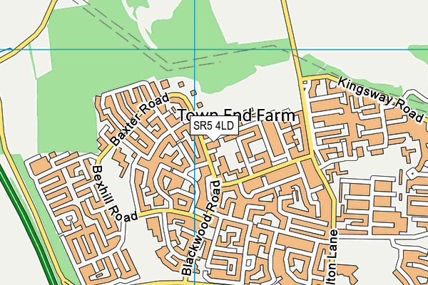 SR5 4LD map - OS VectorMap District (Ordnance Survey)