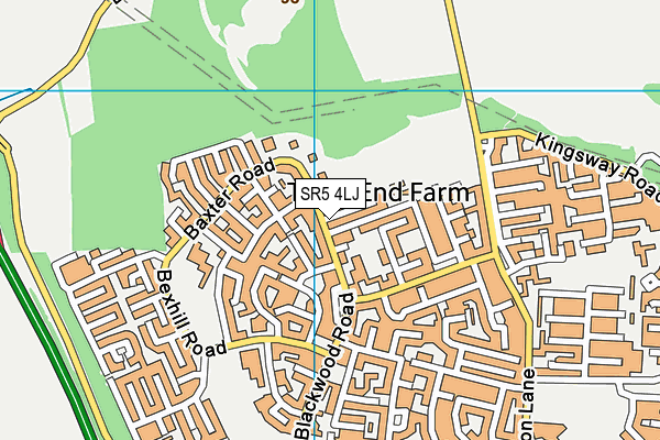 SR5 4LJ map - OS VectorMap District (Ordnance Survey)