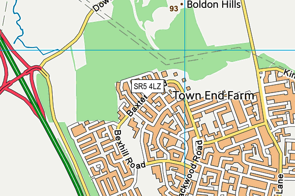 SR5 4LZ map - OS VectorMap District (Ordnance Survey)