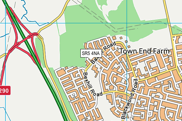 SR5 4NA map - OS VectorMap District (Ordnance Survey)