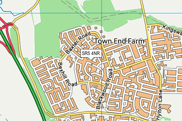 SR5 4NR map - OS VectorMap District (Ordnance Survey)