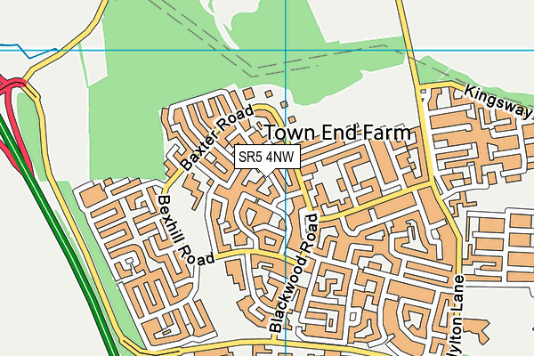 SR5 4NW map - OS VectorMap District (Ordnance Survey)