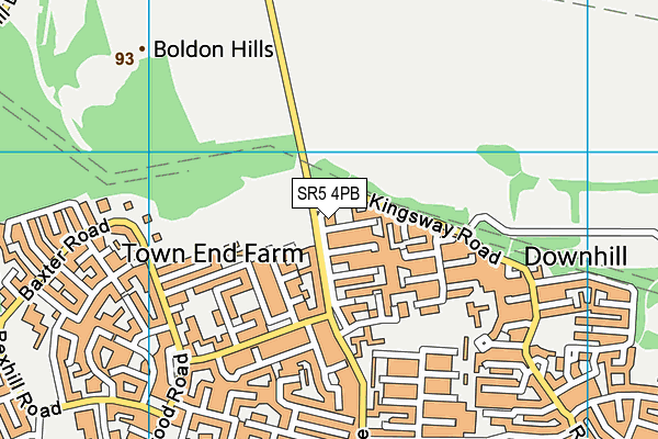 SR5 4PB map - OS VectorMap District (Ordnance Survey)